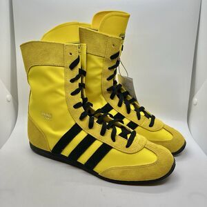 Adidas Originals Japan H Shoes Yellow/Core Black/Gold Metallic Hi Top Sneakers